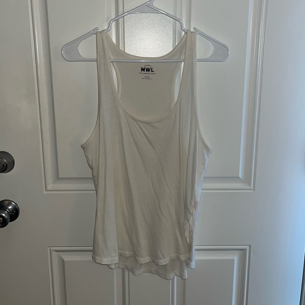 Madewell cream razor back tank